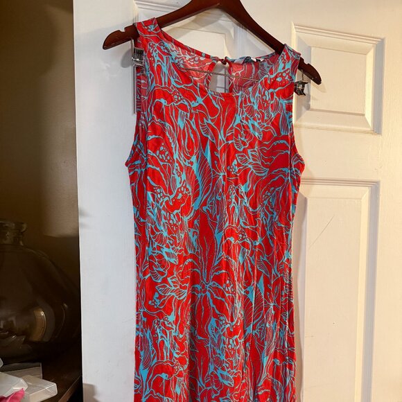 Escapada Living Red & Turquoise Sundress – Size L - Picture 1 of 3